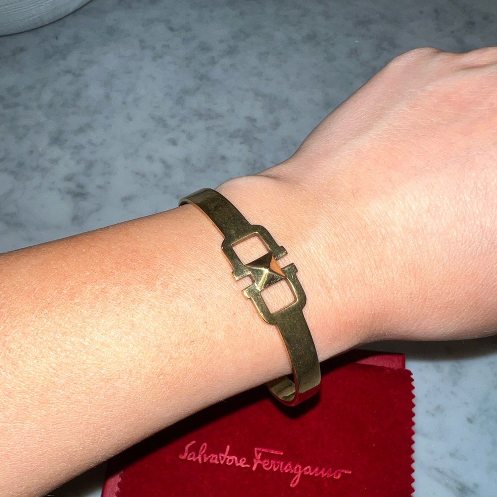 Salvatore Ferragamo brass cuff bracelet